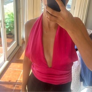 REVOLVE Hot Pink Halter Top